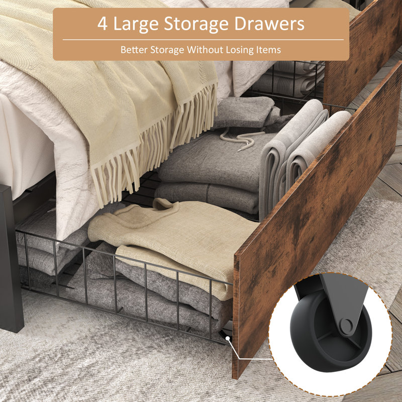 17 Stories Eyve Metal Bookcase Storage Bed & Reviews Wayfair